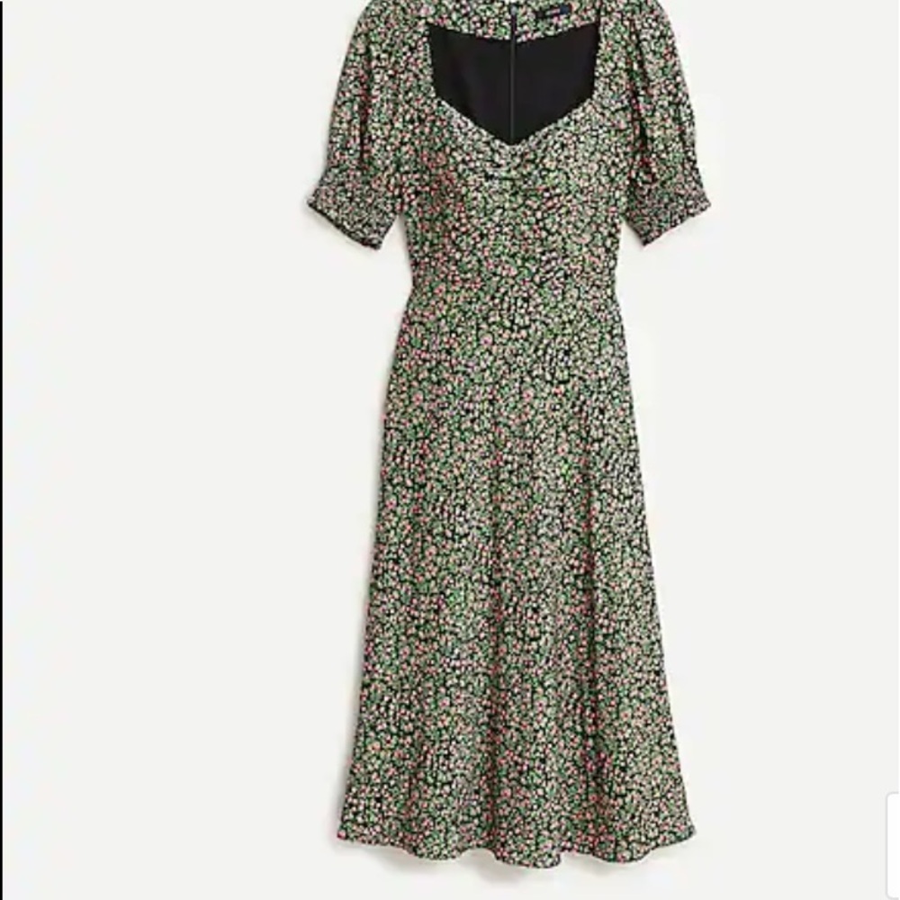 NWT J.CREW SMOCKED SLEEVE FLORAL DRESS. Sz 0